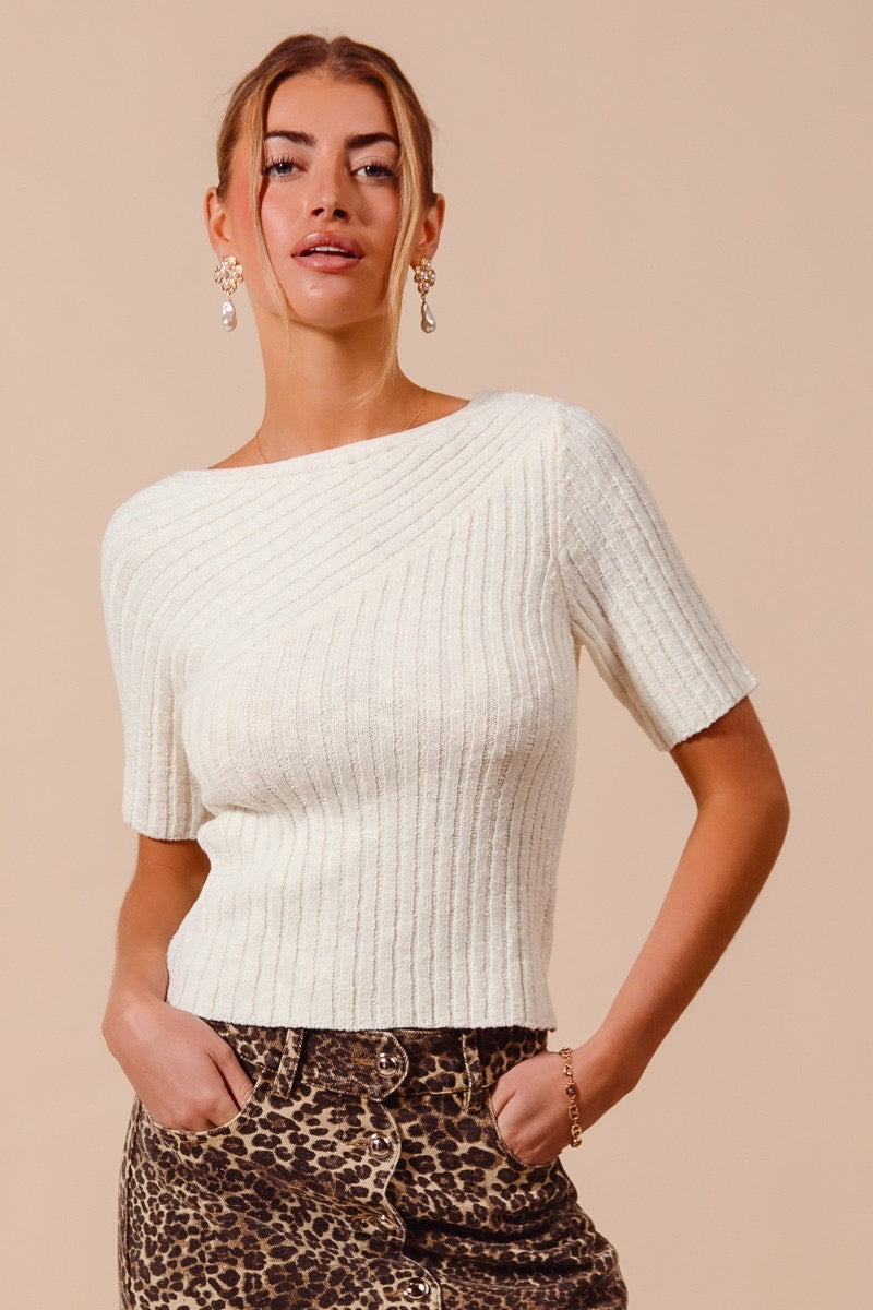 Fitted Rib Sweater Top