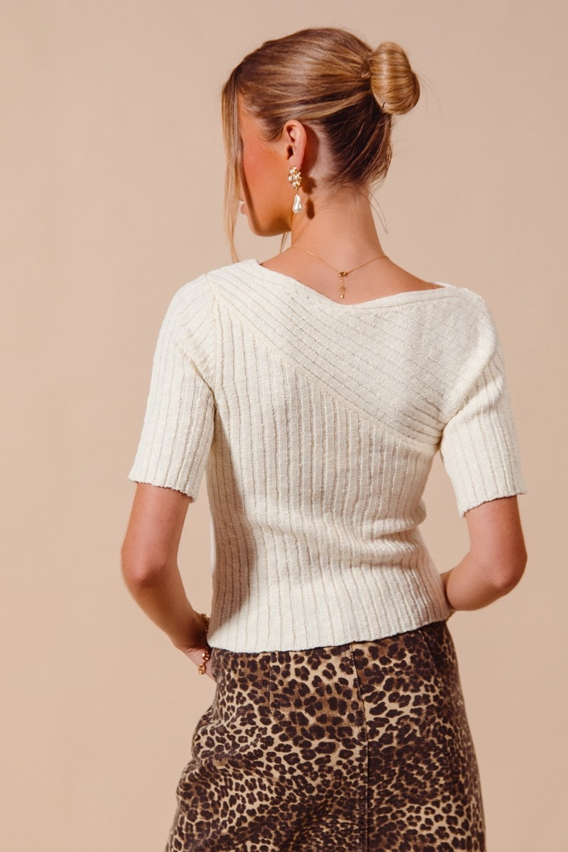 Fitted Rib Sweater Top